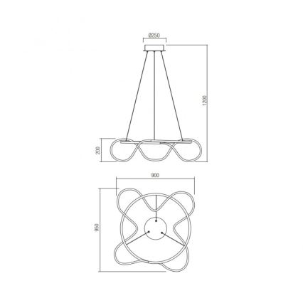 Redo 01-2112 - LED pendel dæmpbar CORRAL LED/60W/230V 3000K guldfarvet