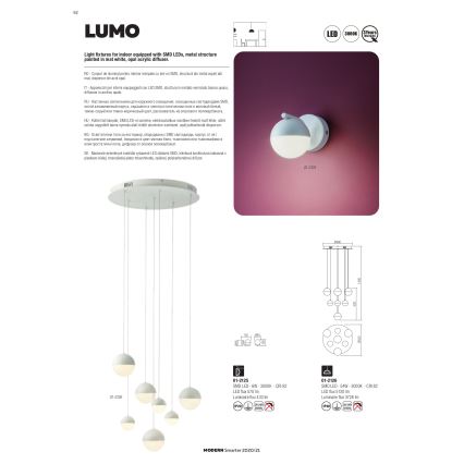 Redo 01-2125 - LED væglampe LUMO LED/6W/230V hvid