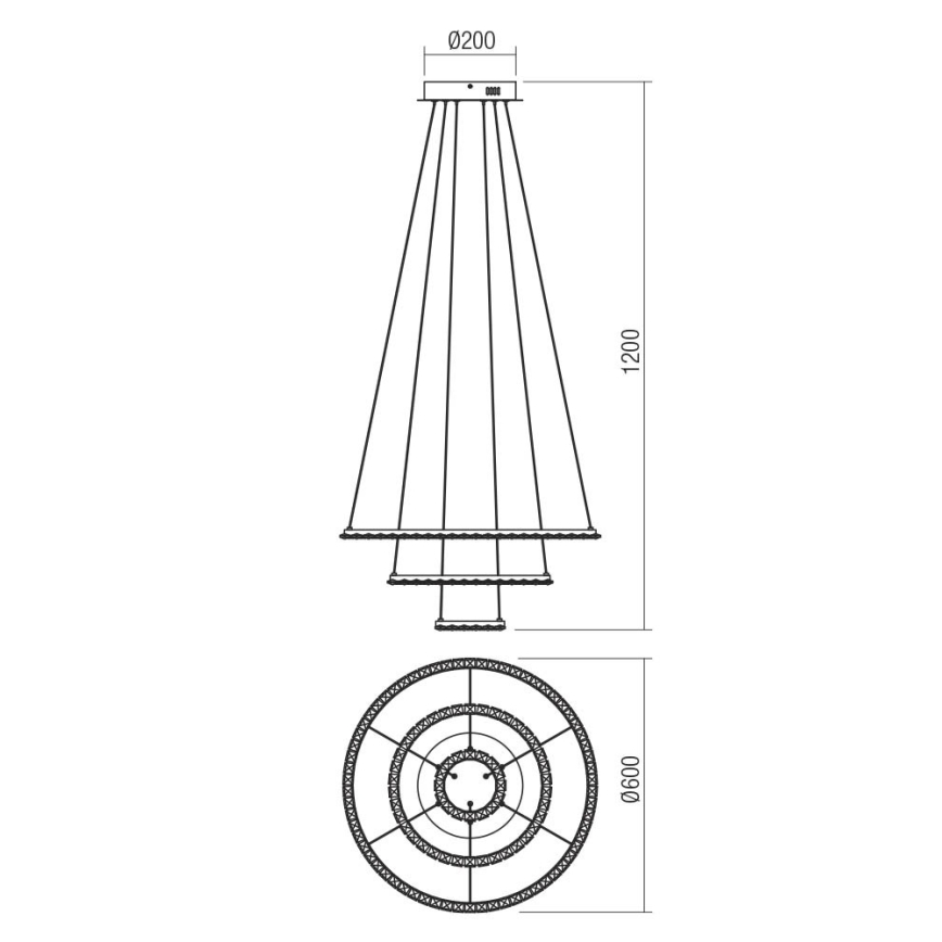 Redo 01-2173 - LED pendel NUNZIA LED/54W/230V
