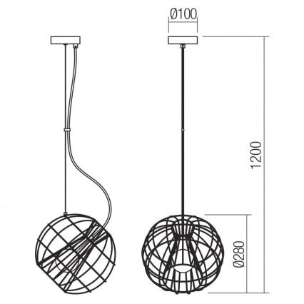 Redo 01-2174 - Pendel GALLILEO 1xE27/42W/230V