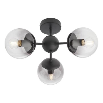 Redo 01-2176 - Loftlampe på stang SEMIA 3xE14/28W/230V sort/røgfarvet