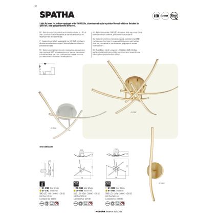 Redo 01-2184 - LED loftlampe SPATHA 3xLED/6W/230V 3000K hvid