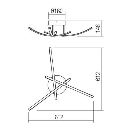 Redo 01-2184 - LED loftlampe SPATHA 3xLED/6W/230V 3000K hvid