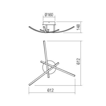 Redo 01-2185 - LED loftlampe SPATHA 3xLED/6W/230V 3000K guldfarvet