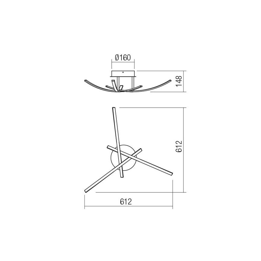 Redo 01-2185 - LED loftlampe SPATHA 3xLED/6W/230V 3000K guldfarvet
