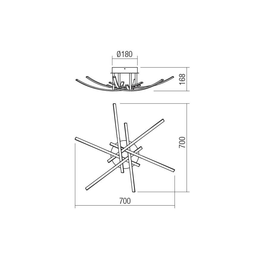 Redo 01-2187 - LED loftlampe SPATHA 6xLED/6W/230V 3000K guldfarvet