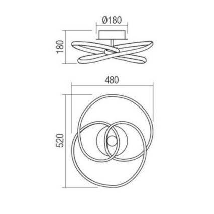 Redo 01-2189 - LED loftlampe dæmpbar SINTRA LED/40W/230V