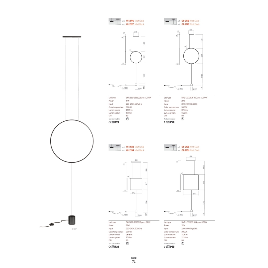 Redo 01-2197 - LED gulvlampe SLICK LED/19W/230V sort