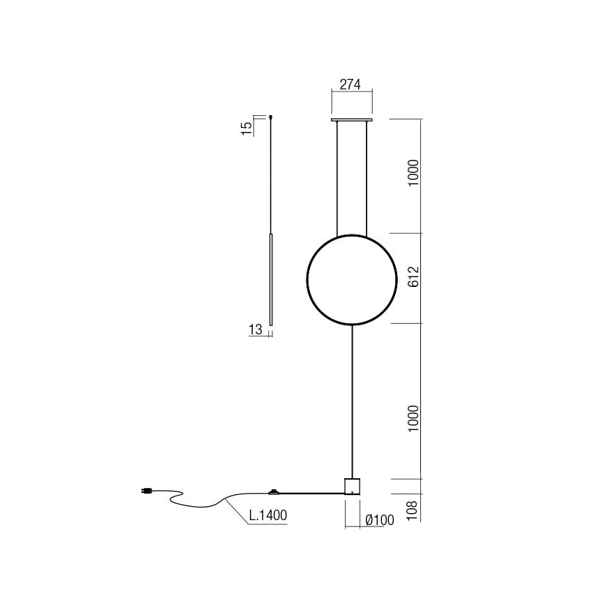 Redo 01-2197 - LED gulvlampe SLICK LED/19W/230V sort