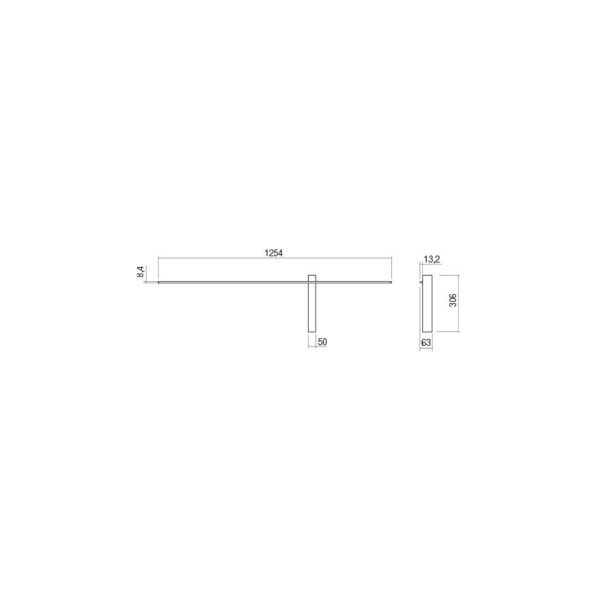 Redo 01-2201 - LED-væglampe TANGENT 14W/230V, sort