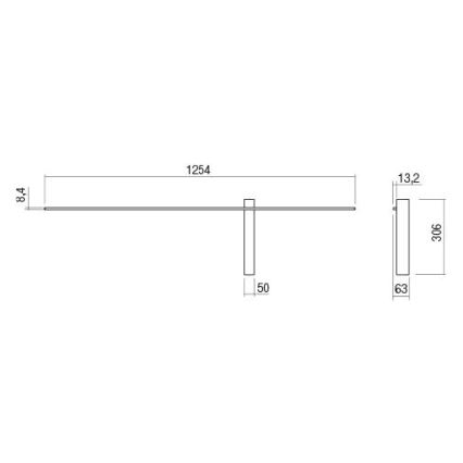 Redo 01-2201 - LED vægarmatur TANGENT LED/14W/230V 3000K 125,4 cm sort