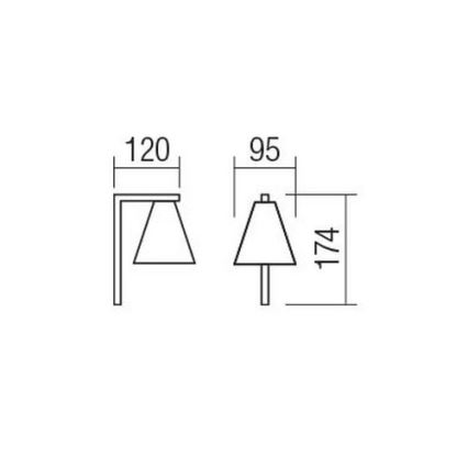 Redo 01-2216 - Væglampe ZUMA 1xGU10/15W/230V sort/guldfarvet