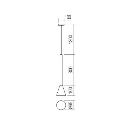 Redo 01-2217 - Pendel ZUMA 1xGU10/15W/230V sort/gylden