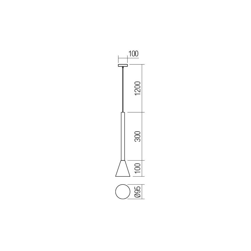 Redo 01-2217 - Pendel ZUMA 1xGU10/15W/230V sort/gylden