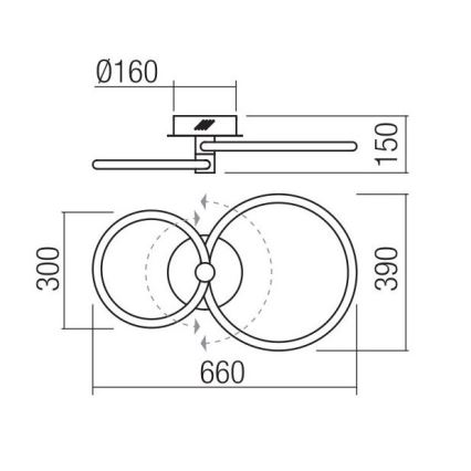 Redo 01-2221 - LED dæmpbar loftlampe SPELL LED/32W/230V hvid