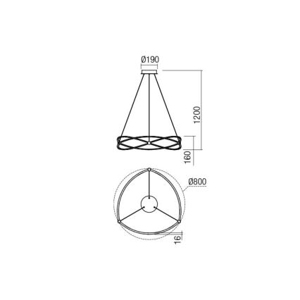 Redo 01-2251 - LED pendel dæmpbar QUARK LED/43W/230V 3000K diameter 60 cm krom