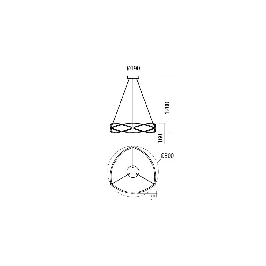 Redo 01-2251 - LED pendel dæmpbar QUARK LED/43W/230V 3000K diameter 60 cm mat krom