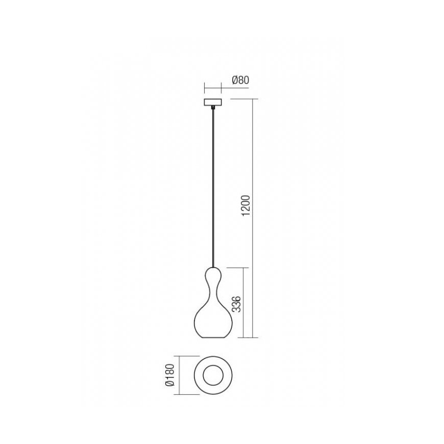 Redo 01-2257 - Pendel LOB 1xE27/42W/230V diameter 18 cm kobber