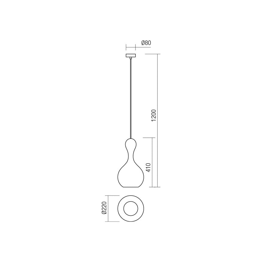Redo 01-2260 - Pendel LOB 1xE27/42W/230V diameter 22 cm kobber