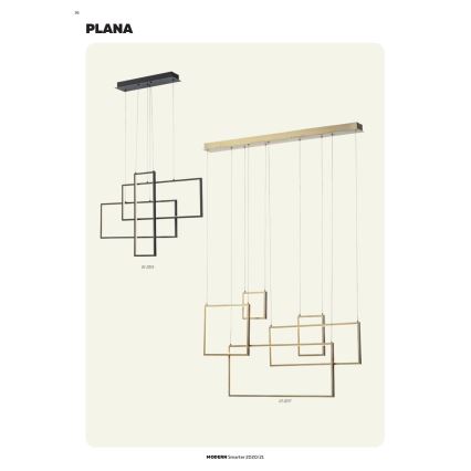 Redo 01-2317 - Dæmpbar LED-pendel PLANA LED/80W/230V med wireophæng, guld