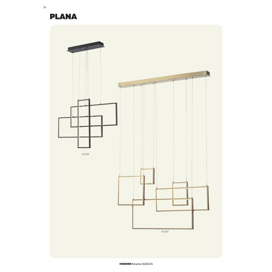 Redo 01-2317 - Dæmpbar LED-pendel PLANA LED/80W/230V med wireophæng, guld