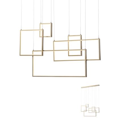 Redo 01-2317 - Dæmpbar LED-pendel PLANA LED/80W/230V med wireophæng, guld