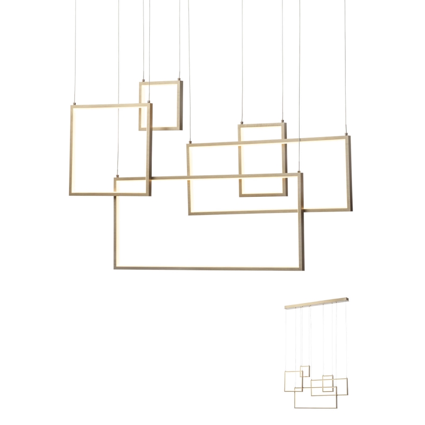 Redo 01-2317 - Dæmpbar LED-pendel PLANA LED/80W/230V med wireophæng, guld