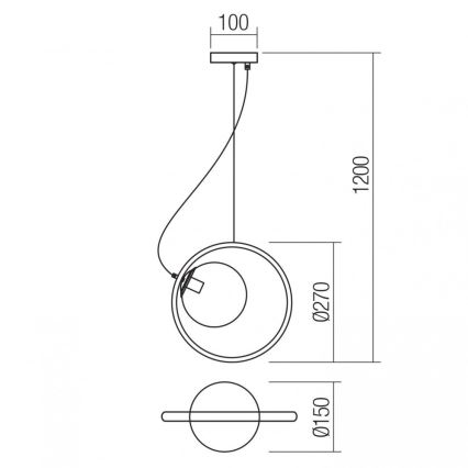 Redo 01-2319 - Pendel KLEIDI 1xE14/28W/230V diameter 27 cm brun