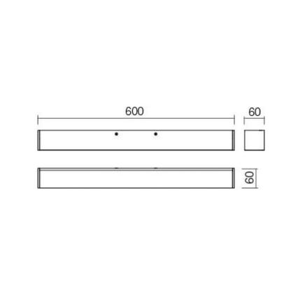 Redo 01-2327 - LED spejllampe til badeværelse THELA LED/17W/230V 60 cm CRI 90 IP44