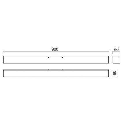 Redo 01-2328 - LED-belysning til badeværelsesspejl THELA LED/25W/230V 90 cm CRI 90 IP44 blank krom