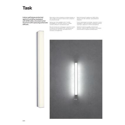 Redo 01-2331 - LED-belyst badeværelsesspejl TASK LED/24W/230V 120 cm CRI 90 IP44 blank krom