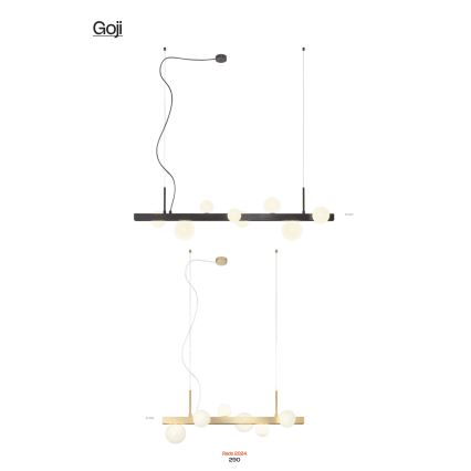 Redo 01-2374 - Pendel GOJI 6xG9/28W/230V guldfarvet