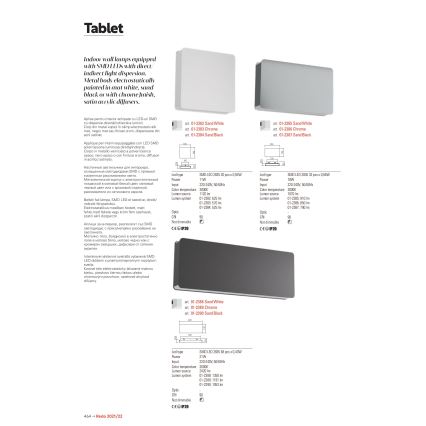 Redo 01-2384 - LED væglampe TABLET LED/11W/230V 3000K CRI 90 sort