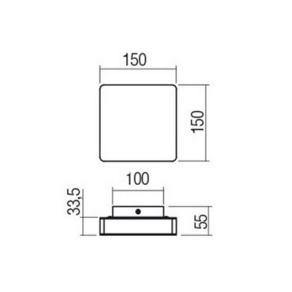 Redo 01-2384 - LED væglampe TABLET LED/11W/230V 3000K CRI 90 sort