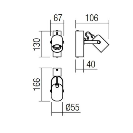 Redo 01-2415 - Væglampe TAFFI 1xE27/42W/230V sort/bøg