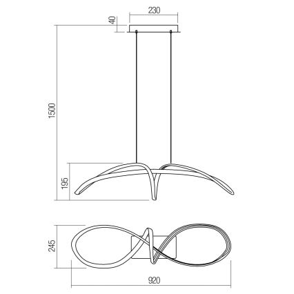 Redo 01-2455 - LED pendel LAMON LED/57W/230V sort