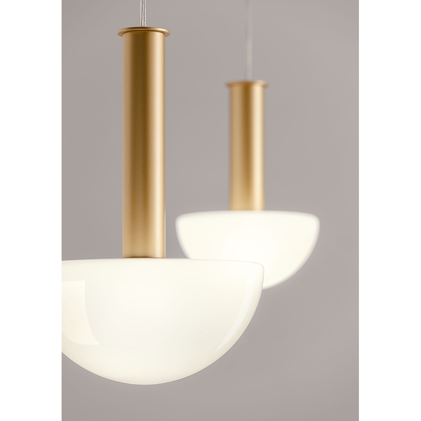 Redo 01-2476 - Lysekrone på wire LUMIEN 6xG9/10W/230V guld/hvid