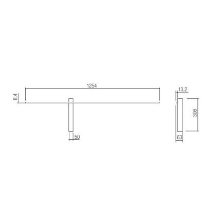 Redo 01-2480 - LED-vægarmatur TANGENT LED/14W/230V, sort