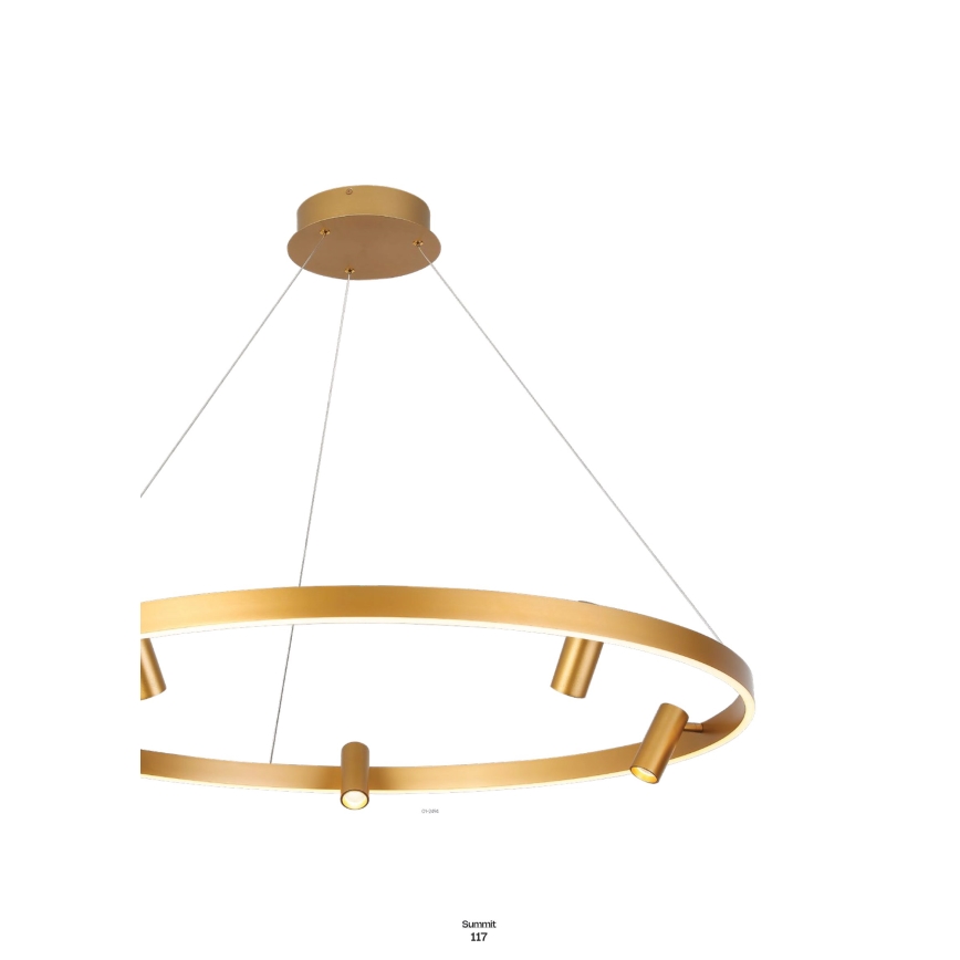 Redo 01-2492 - LED pendel SUMMIT LED/53,5W/230V CRI 90 diameter 80,8 cm guldfarvet