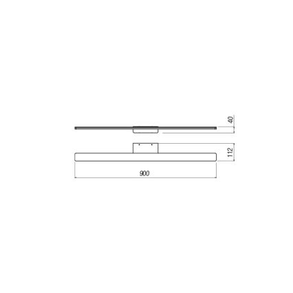 Redo 01-2508 - LED spejllampe til badeværelse BARRIO LED/27,39W/230V 90 cm CRI 90 IP44 sort