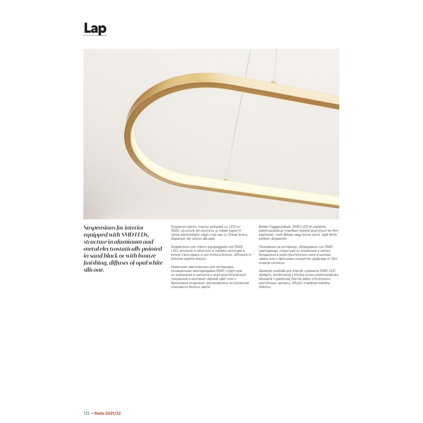 Redo 01-2523 - LED pendel dæmpbar LAP LED/32W/230V CRI 90 hvid