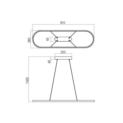 Redo 01-2523 - LED pendel dæmpbar LAP LED/32W/230V CRI 90 hvid