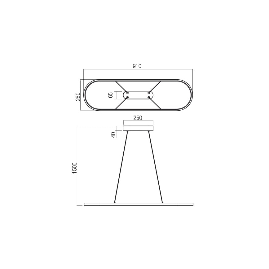 Redo 01-2523 - LED pendel dæmpbar LAP LED/32W/230V CRI 90 hvid