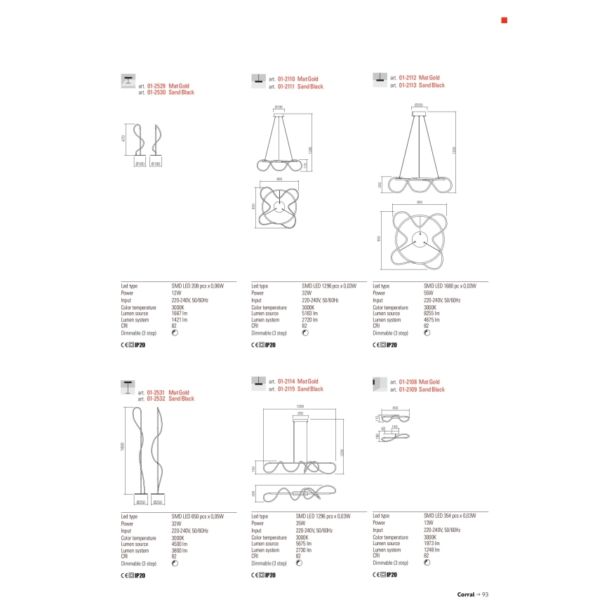 Redo 01-2530 - LED bordlampe dæmpbar CORRAL LED/12W/230V sort