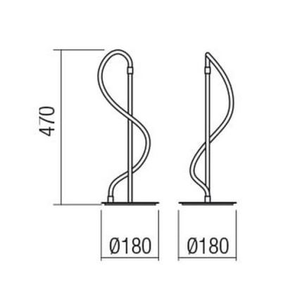 Redo 01-2530 - LED bordlampe dæmpbar CORRAL LED/12W/230V sort