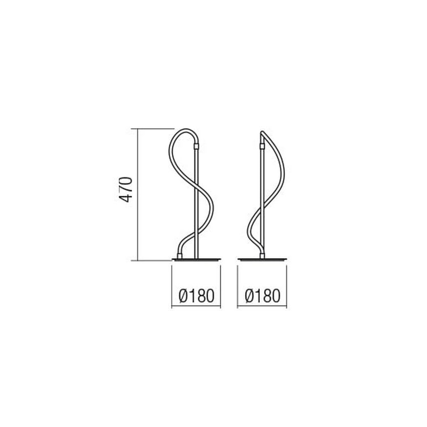 Redo 01-2530 - LED bordlampe dæmpbar CORRAL LED/12W/230V sort