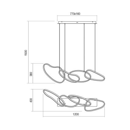 Redo 01-2594 - LED pendel dæmpbar BIAS LED/87,4W/230V CRI 90 3000K hvid