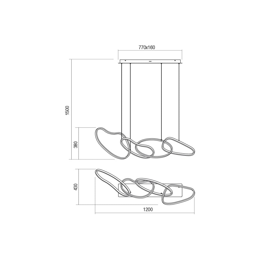 Redo 01-2594 - LED pendel dæmpbar BIAS LED/87,4W/230V CRI 90 3000K hvid