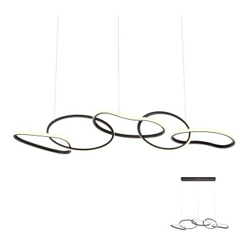 Redo 01-2599 - Dæmpbar LED-lysekrone med wireophæng BIAS LED/108,6W/230V 3000K CRI 90 sort