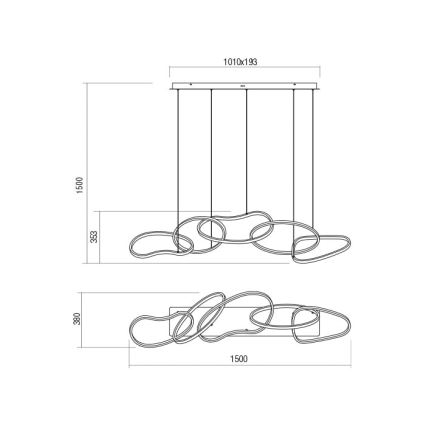 Redo 01-2599 - LED pendel dæmpbar BIAS LED/108,6W/230V CRI 90 3000K sort